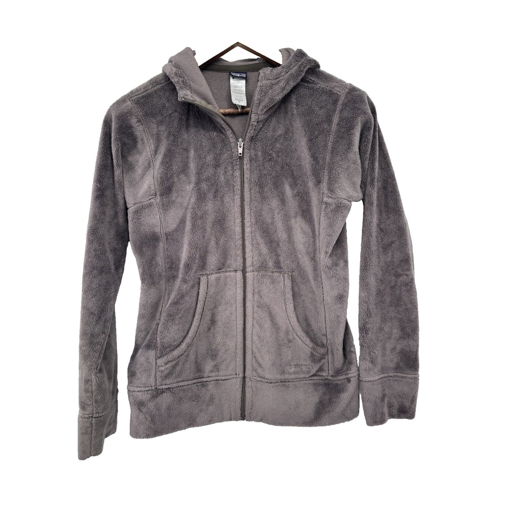 Patagonia brown Fuzzy Fleece Full Zip Hoodie Jacket Outdoor Cozy XS layers